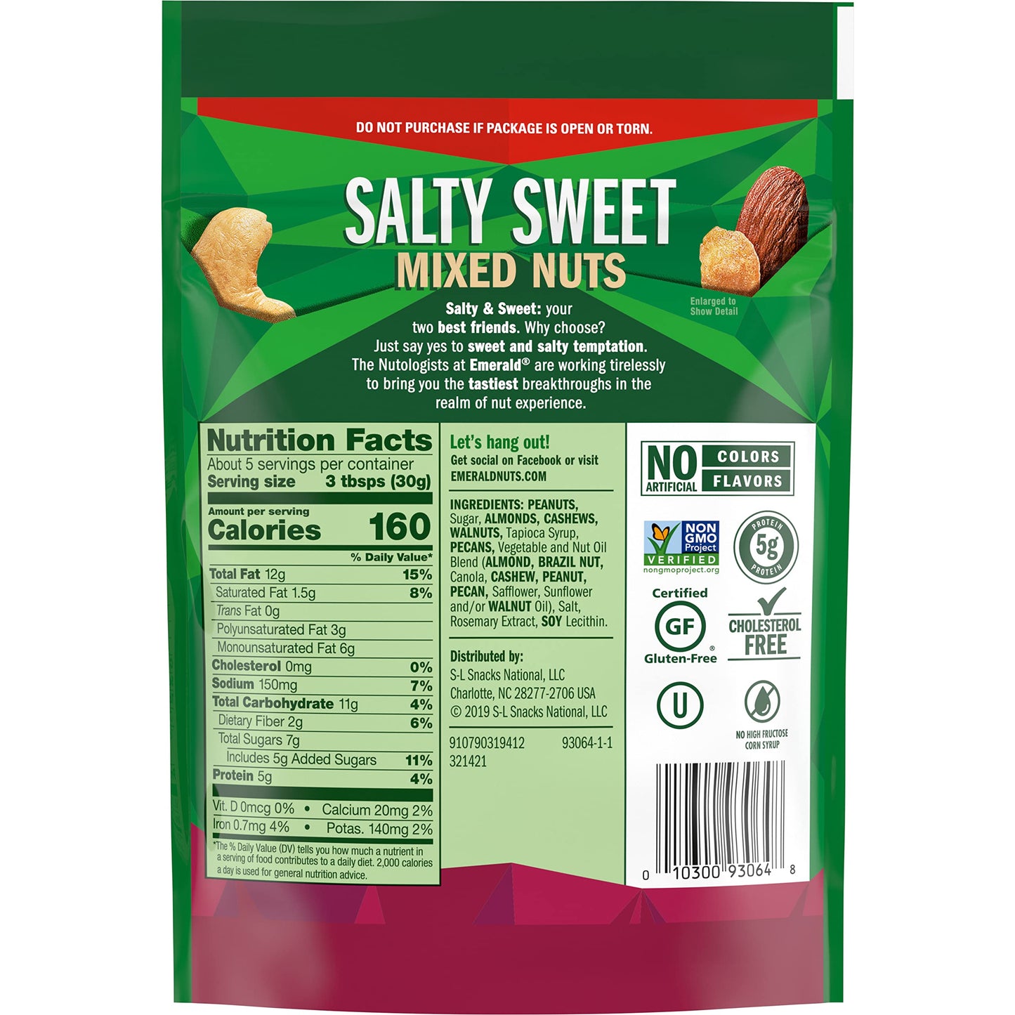 Emerald Nuts, Salty Sweet Mixed Nuts, 5.5 Oz (Pack of 2)