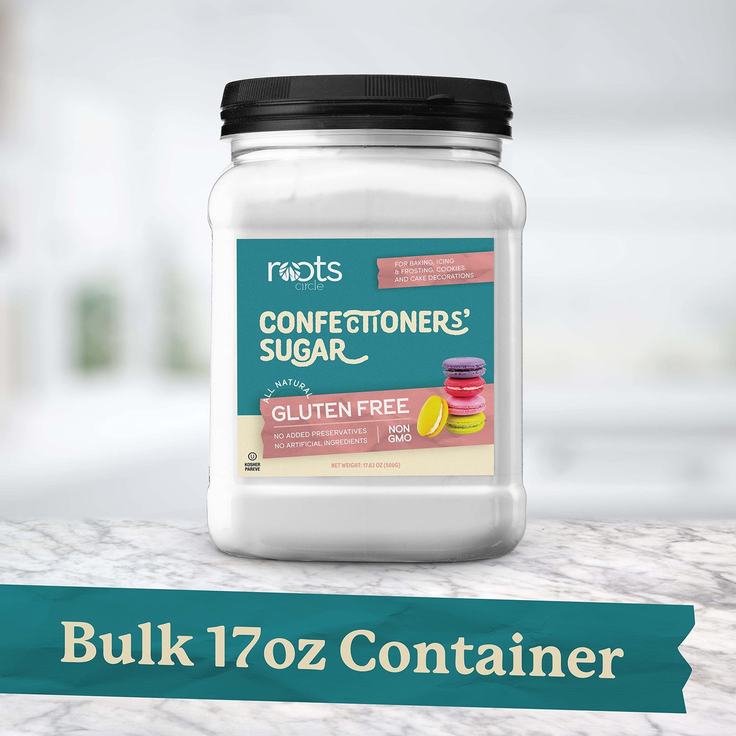 Roots Circle Confectioners Sugar | Non GMO & Gluten-Free Powdered Sugar | Vegan & Kosher for Passover | Great for Glazes, Fudge,