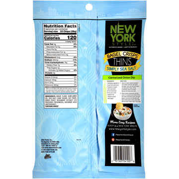 New York Style Bagel Thins, Simply Sea Salt, 6 Ounce (Pack of 2)