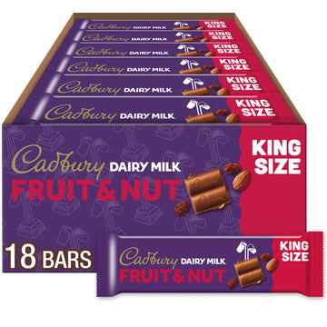 Cadbury Dairy Milk Fruit & Nut Chocolate Bars, King Size, 2.3 oz (18 Count)