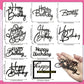 10 Pcs Black Happy Birthday Cake Toppers Mirror Acrylic Cake Topper Side Cake Decorations Cake Inserts Cake Decorating Supplies