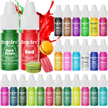 Food Coloring Liquid - 26 Colors Food Coloring Set, Vibrant Colors Food Dye for Cake Decorating, Baking, Cookie, DIY Making Supp