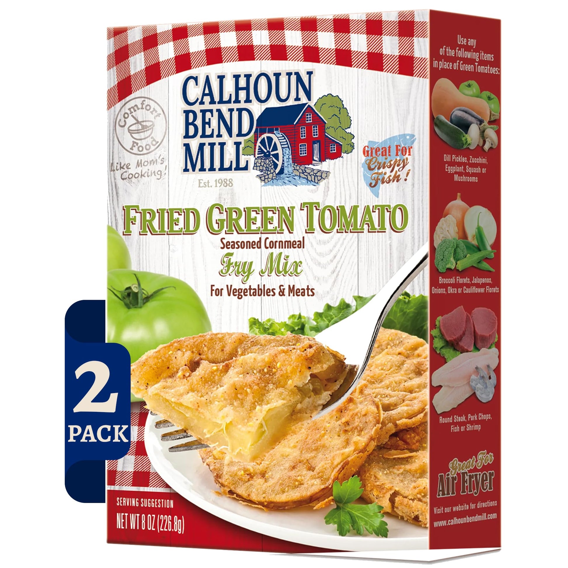 Calhoun Bend Fried Green Tomato Crispy Fry Mix | Easy Coating for Green Tomatoes, Chicken, Fish, Meats, and Vegetables | Perfect