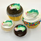 Mini Bass Fishing Pack- 12 pcs Edible Icing Cake Decoration Topper by BakersDozenToGo (Choose Style Below)