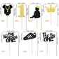 28 Pcs The Notorious One Cupcake Toppers Black Glitter Hip Hop 1St Birthday Cupcake Picks The Big One Number 1 Cake Decorations