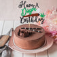 Arthsdite Have A Dope Birthday Cake Topper Pot Leaf   Leaves Happy Birthday Cake Decoration   Dope 420 Birthday Party Supplies For Man Women - Black Green Glitter