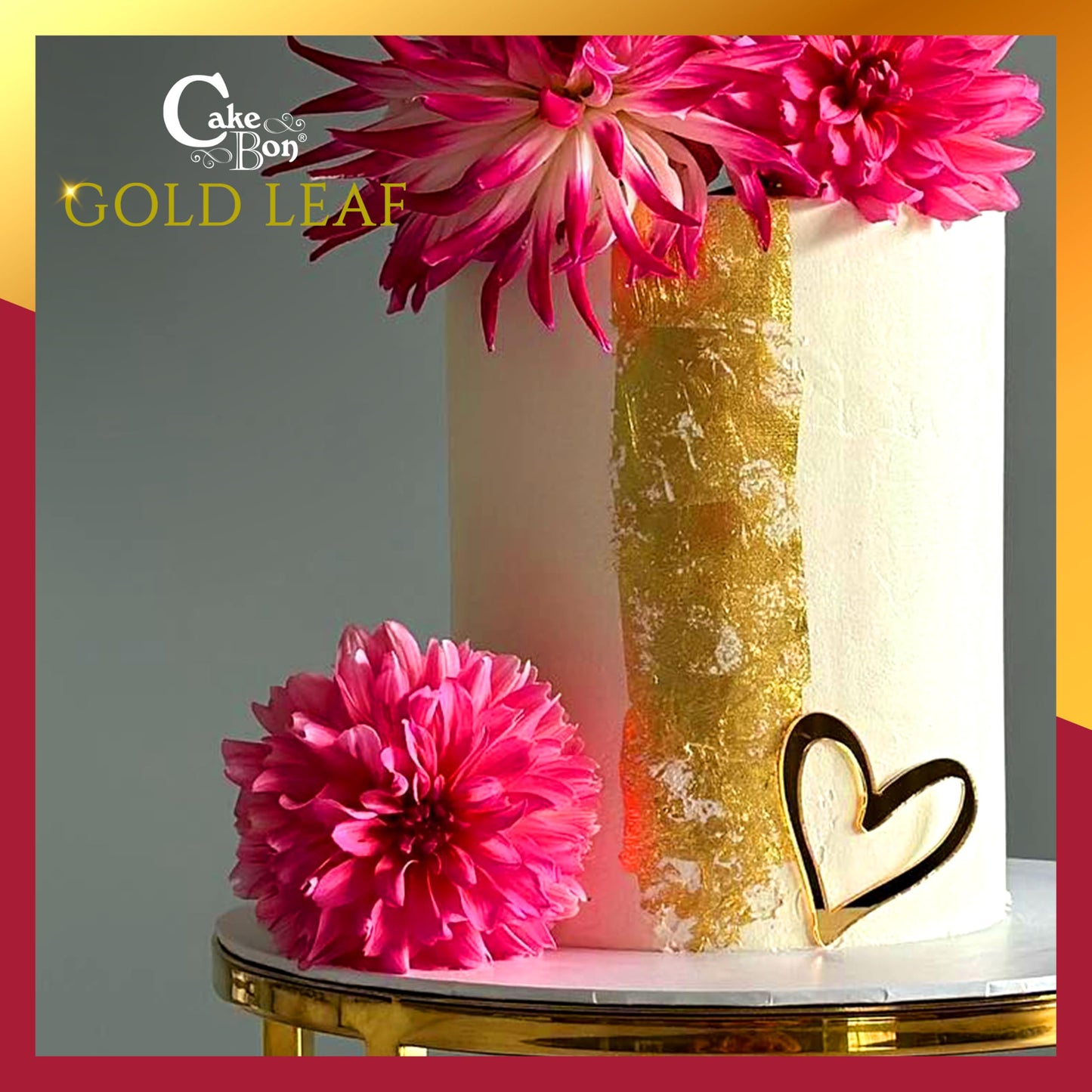 Edible Gold Leaf 24K By Cakebon - Cake Decorations, Loose Gold Leaf Sheets - 1.5 Inches, 48 Gold Foil Sheets