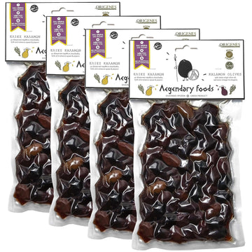 Pack Of 4 Kalamon Olives In Vacuum Pack  Kalamata Olives With Greek Oregano And Red Beverage-Inspired Vinegar  Freshly Sealed Olives Kalamata With Extra Virflavor Blend Oil 4X200G