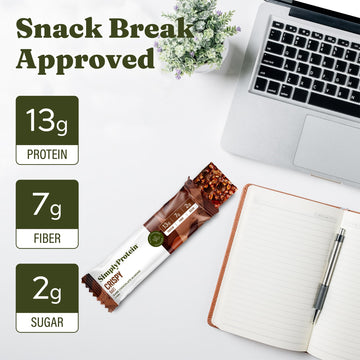 Simply Protein - Crispy Bars Variety Pack  3 Flavors - Plant Based Protein Bars  Protein Snacks - 13g Protein  2g Sugar  7g Fiber - Vegan  Gluten Free  Non GMO  Kosher - 15 Bars  1 Box
