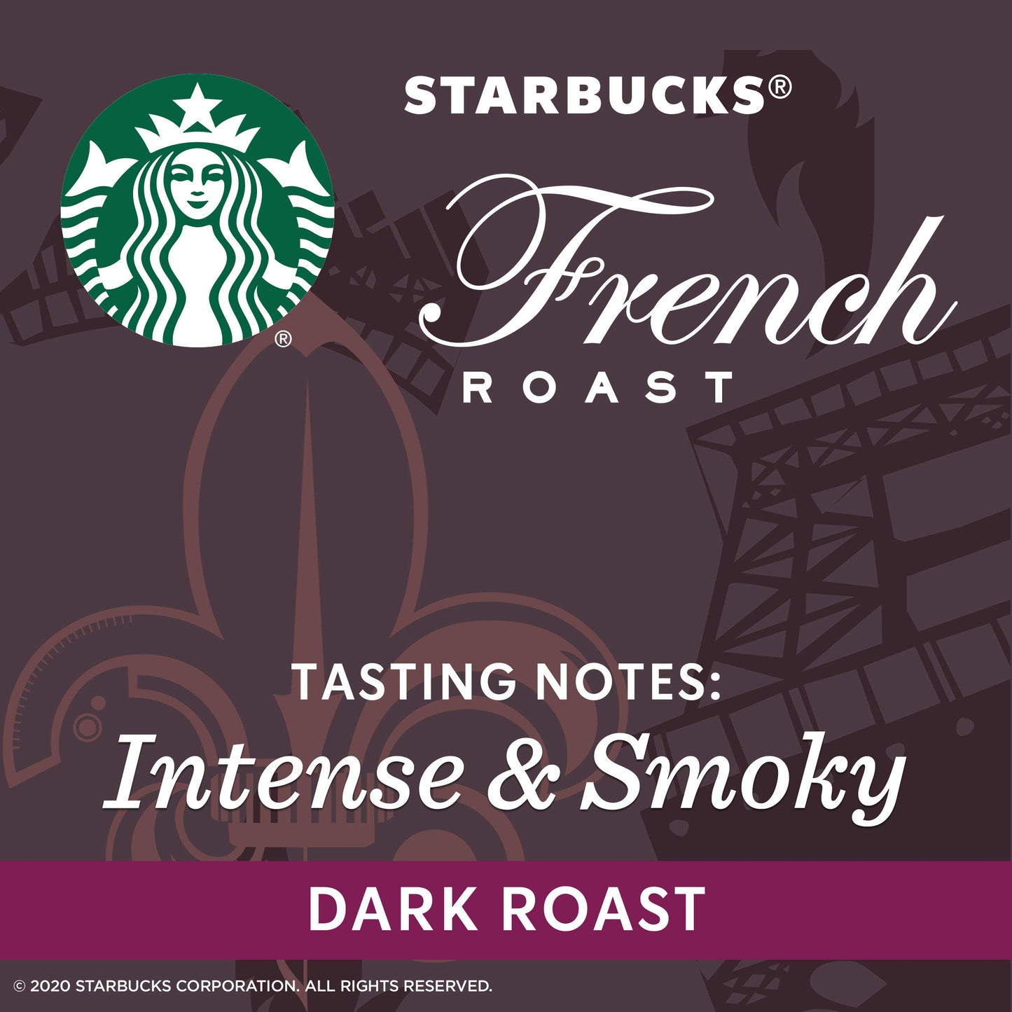 Starbucks Dark Roast Ground Coffee - French Roast - 6 Bags (20 oz each) - 100% Arabica
