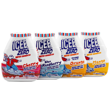 Icee Zero Calorie Cherry, Blue Raspberry, Orange And Mango Liquid Water Enhancer Drink Mix, Natural Flavor Drops, Sugar Free, 1.