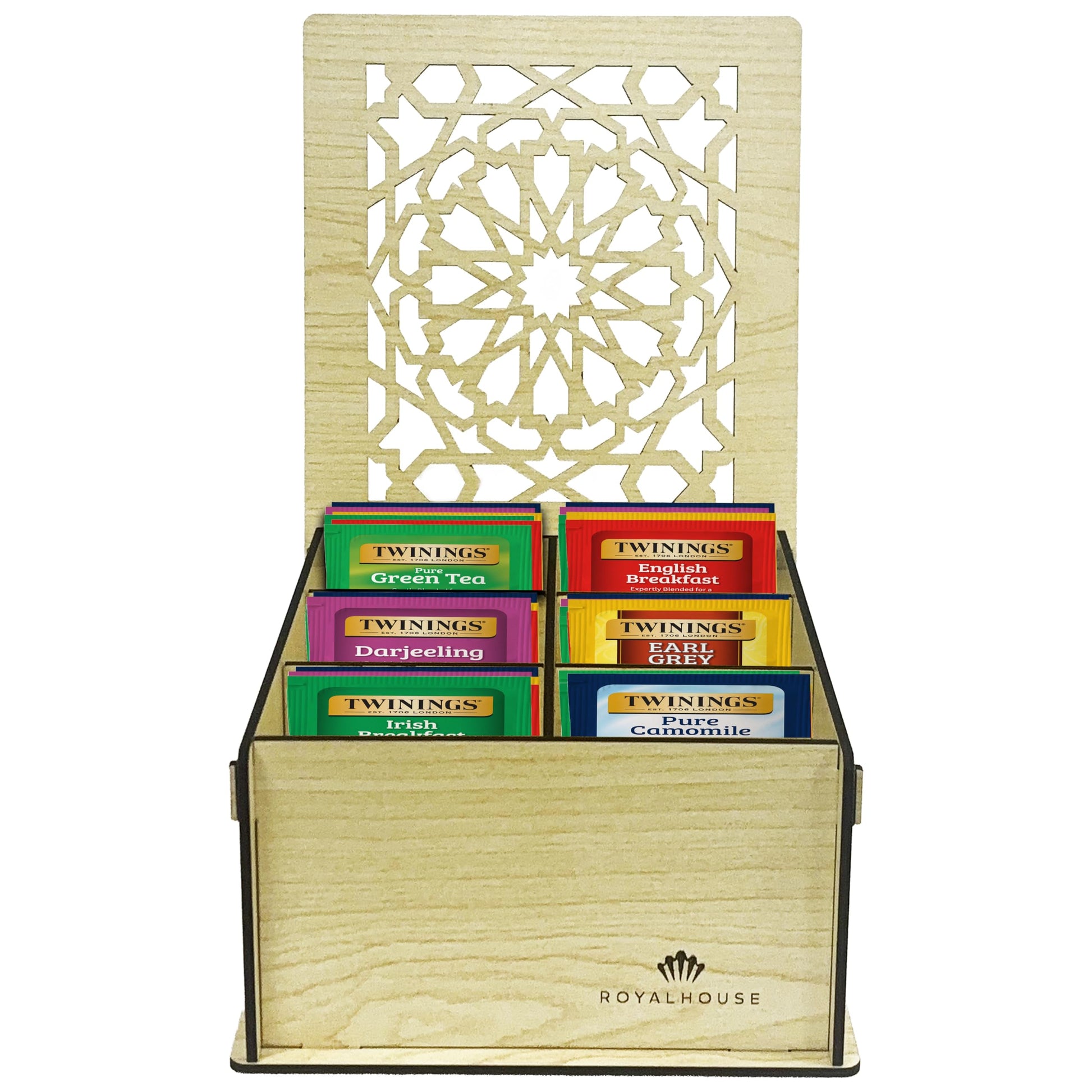 Twinings Tea Bag Sampler Variety With White Wooden Organizer Tea Chest (36 Tea Bags) 6 Different Popular Flavors, Gift For Tea Lovers: Women, Men, Mom, Dad, Family, Friends, Couples