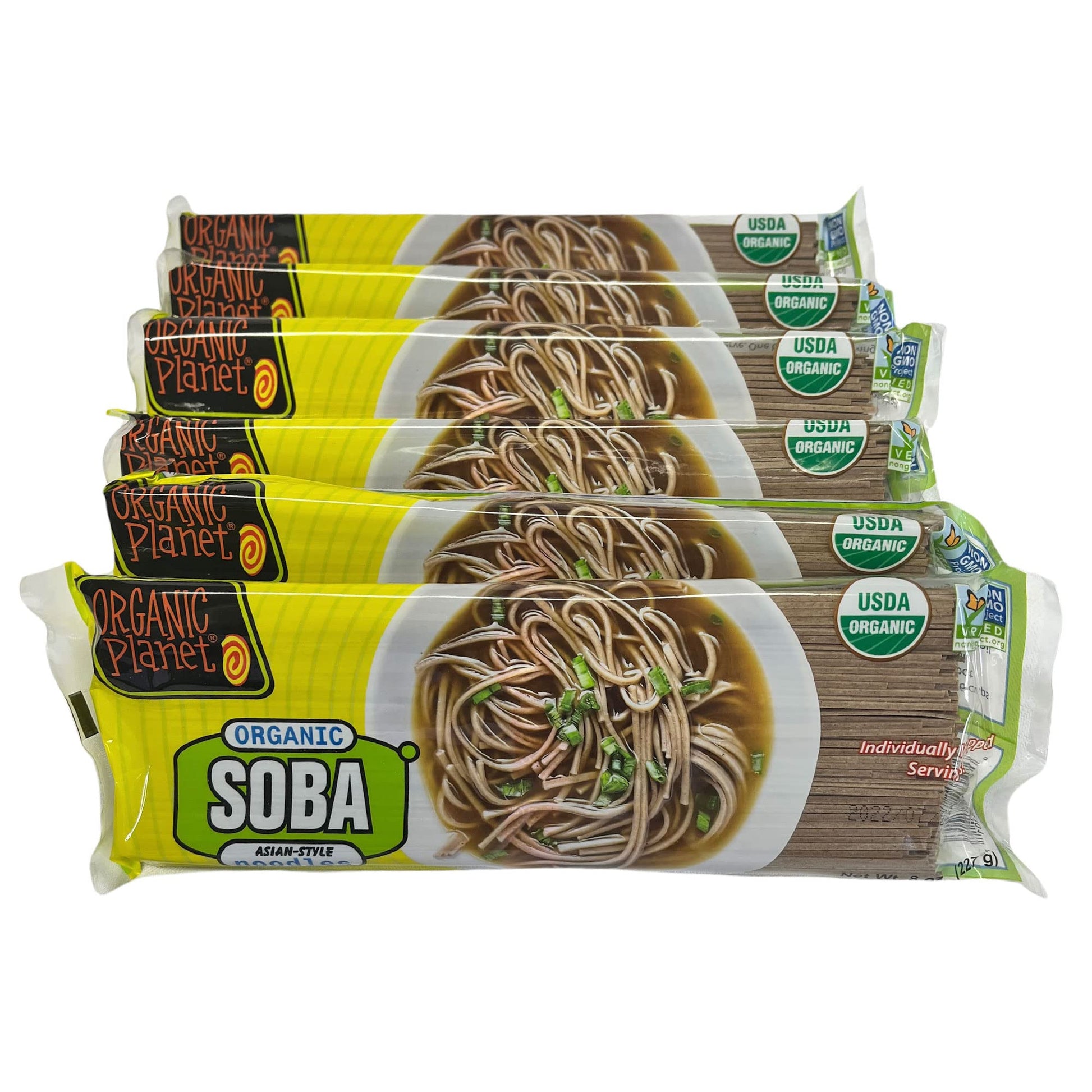 Organic Soba Noodles, Made with Wheat & Buckwheat, Dried Asian Pasta, Quick Cooking, Non-GMO, 8 oz (6 pack)