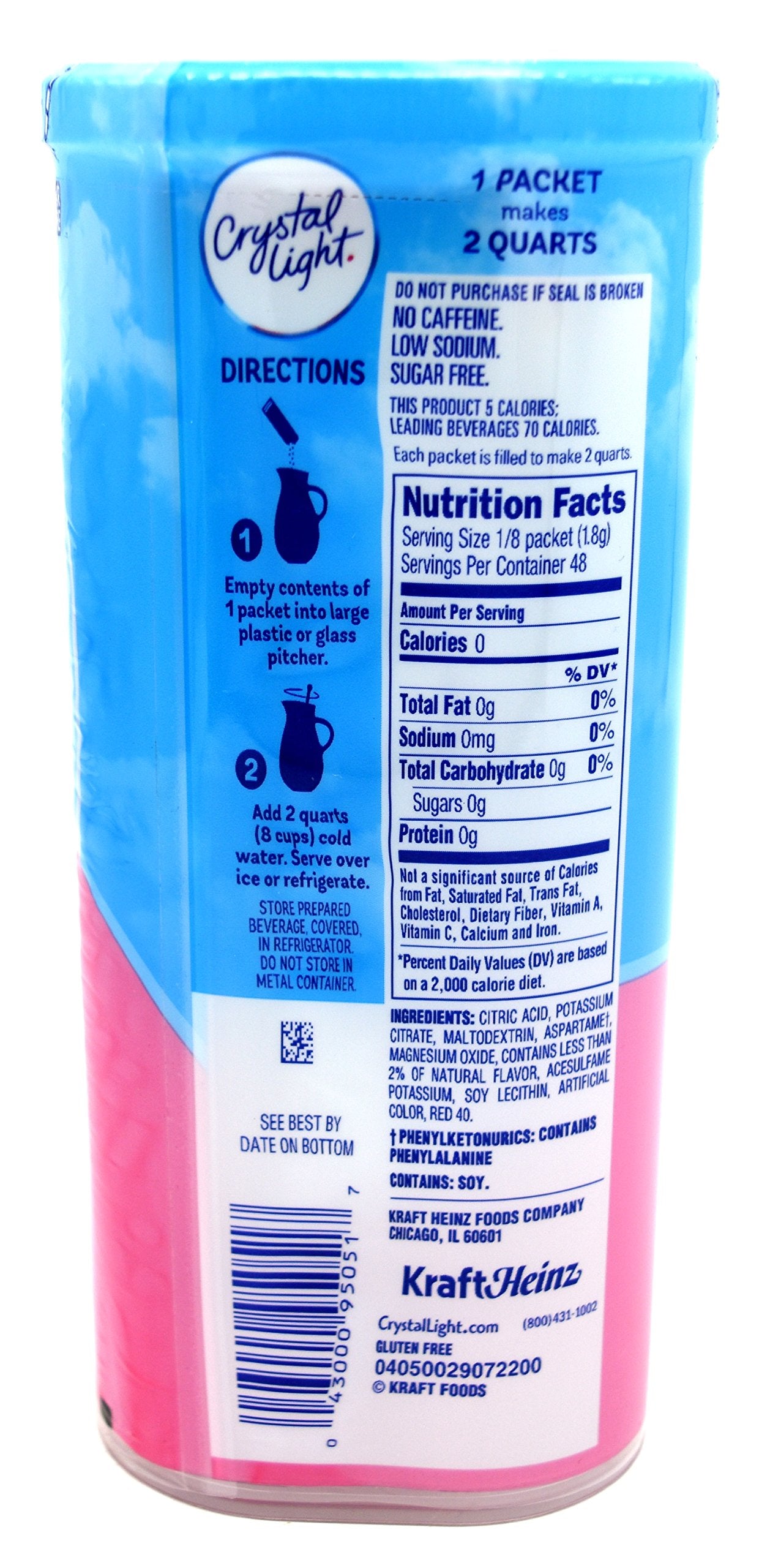 Crystal Light Pink Lemonade Drink Mix, 12-Quart 2.9-Ounce Canister (Pack Of 3)