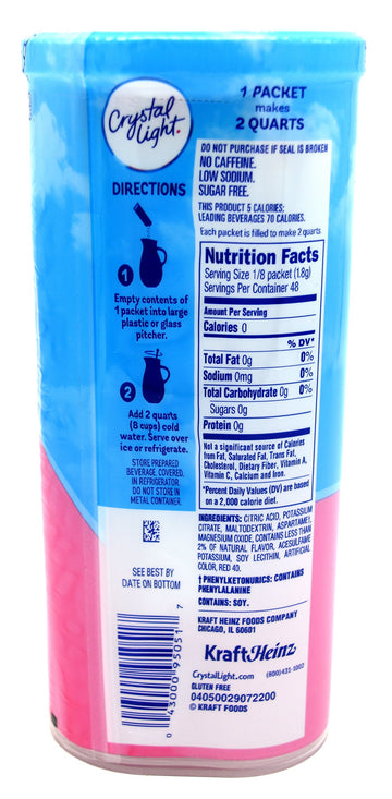 Crystal Light Pink Lemonade Drink Mix, 12-Quart 2.9-Ounce Canister (Pack Of 3)