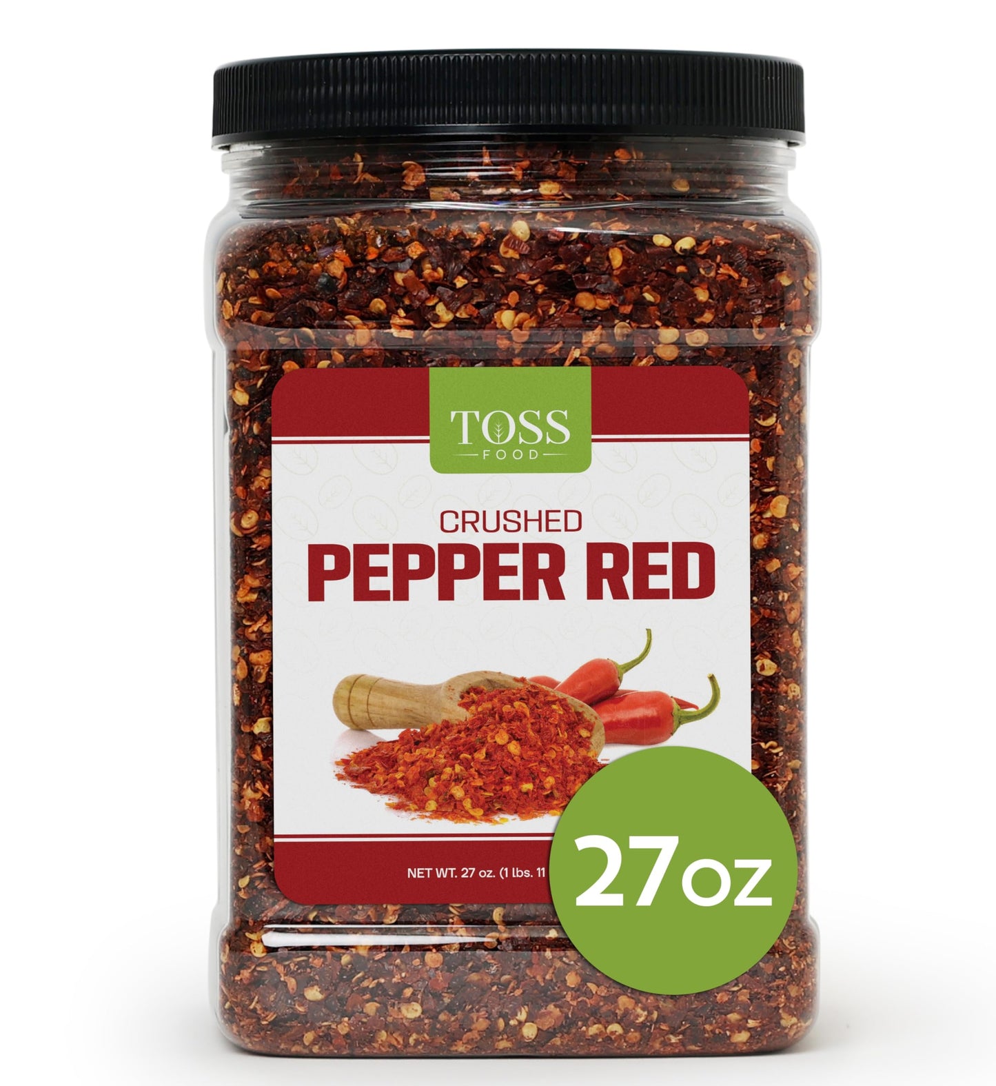 TOSS Crushed Red Pepper Flakes, 27 OZ Bulk Spice for Pizza, Seafood, Chowder, Pasta Seasoning