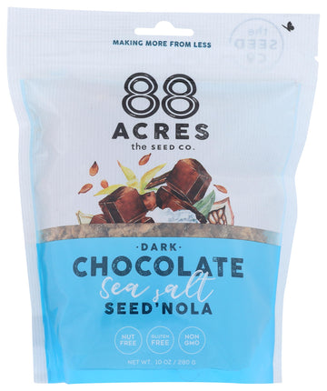 88 Acres Seed Granola | Gluten Free, Nut Free, Non GMO, School Safe, Healthy Vegan Breakfast Cereal | 1 Pack (Dark Chocolate Sea