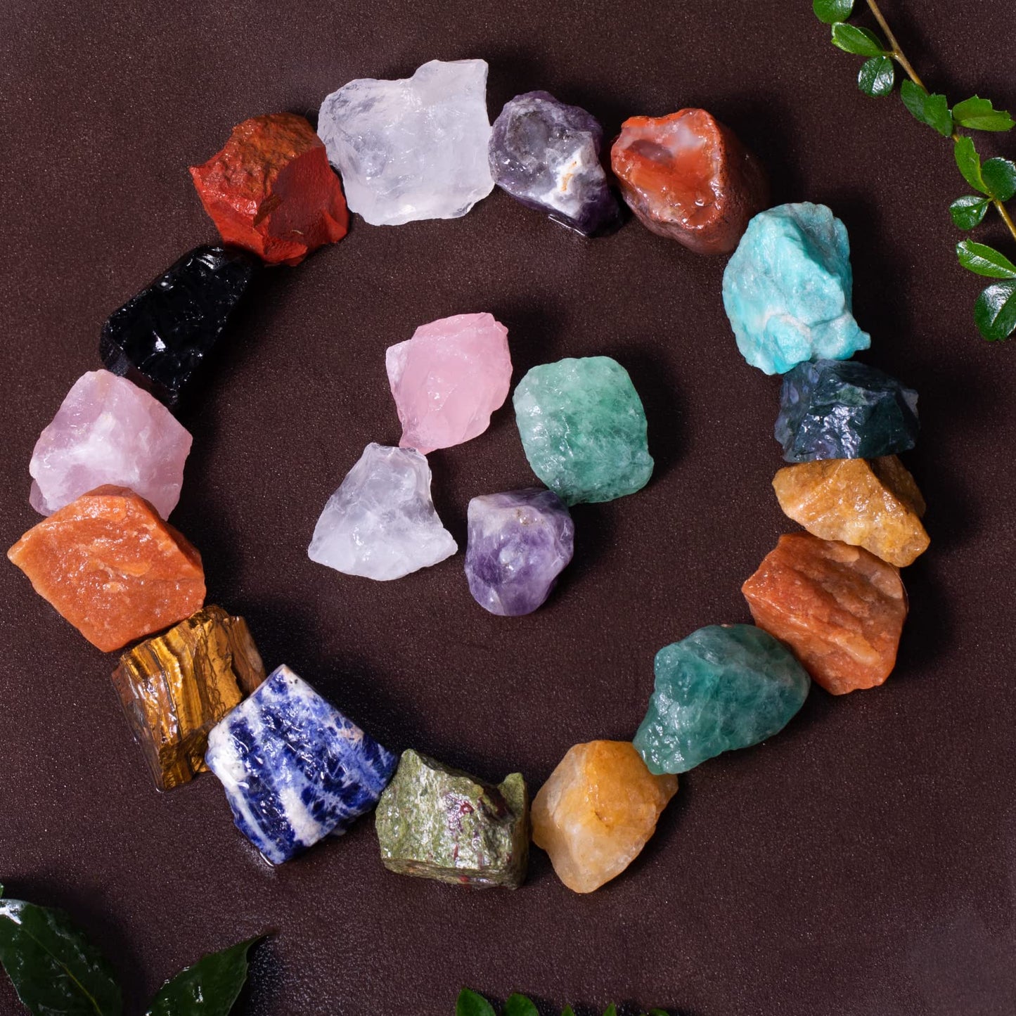 Forby 3 Lbs Bulk Rough Madagascar Stones Mix - Large 1'' Natural Raw Stones Crystal For Tumbling, Cabbing, Fountain Rocks, Decor