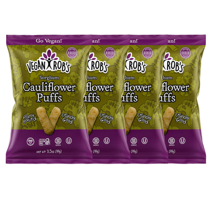 Vegan Robs Cauliflower Puffs Clean & Sustainable with a Great Veggie Taste - Plant-Based & Gluten Free Healthy Snacks for Kids 