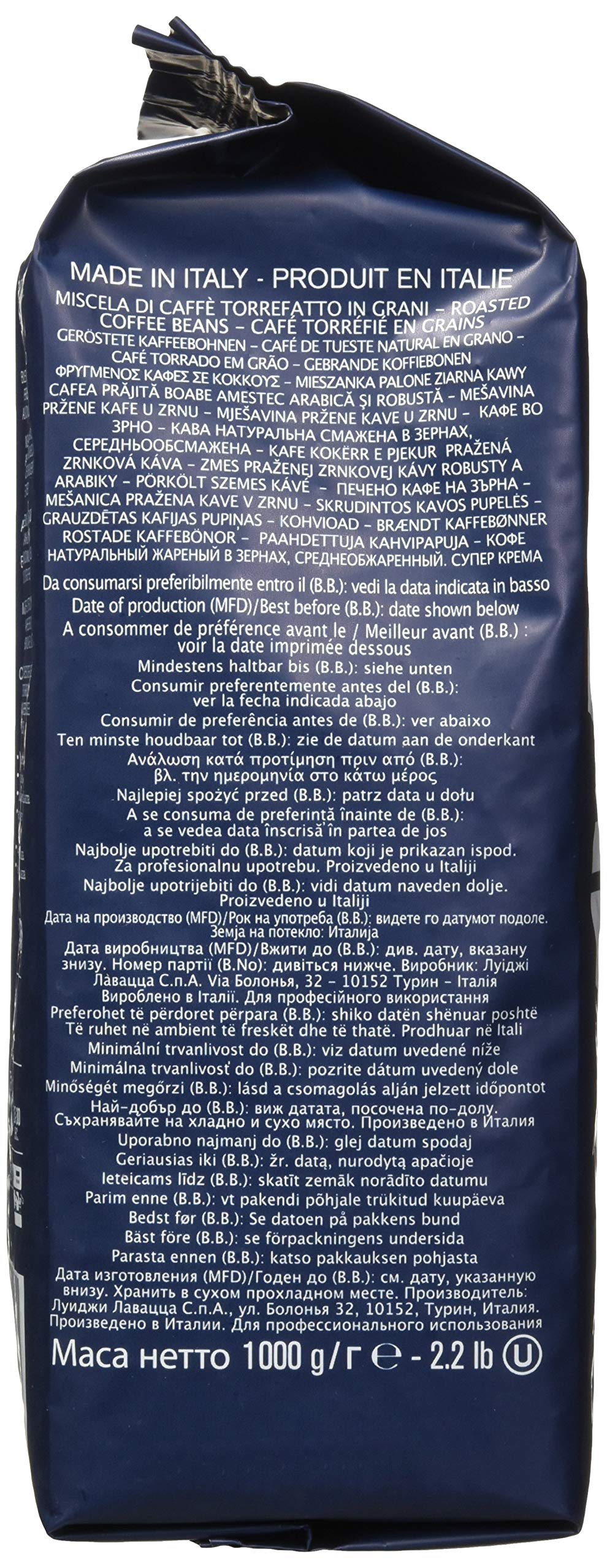 Lavazza Italian "Super Crema" Espresso Whole Bean Value Pack (3 X 2.2 Lb Bags)