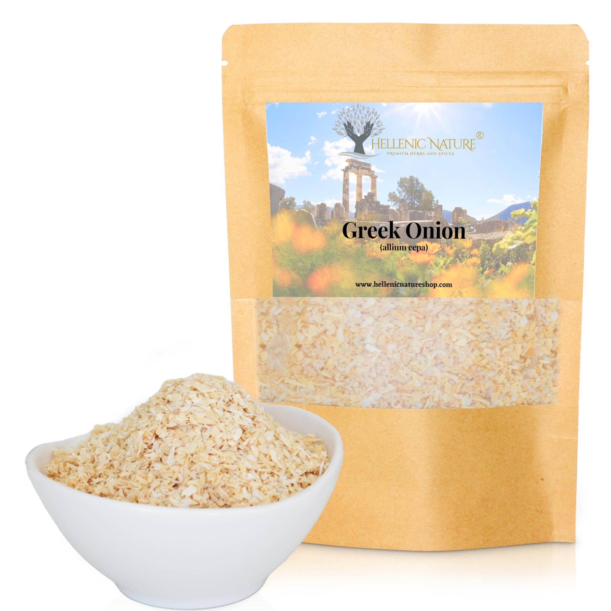 Greek Onion Dried Flakes Premium Quality- From Mount Olympus Handpicked And Air-Dried In Doypack With Ziplock For Awesome Freshn