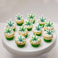 ZHUOWEISM Cupcake Toppers 60 PCS Edible Pot Leaf Design 8 Standard Size Birthday Party Decorations