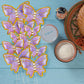 Aimtohome Butterfly Cupcake Toppers Set Of 48 3D Purple Butterfly Cake Topper With Pearls For Cake Decorations, Mixed Size