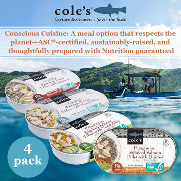Coles Open & Eat Meals Variety Pack - Smoked Salmon & Trout with Quinoa & Vegetables, 5.6 oz (Pack of 4)