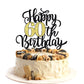 Leetaivie Happy 60Th Birthday Cake Topper, Black Gold Glitter Birthday Cake Topper, 60Th Anniversary/ 60Th Birthday Party Decora
