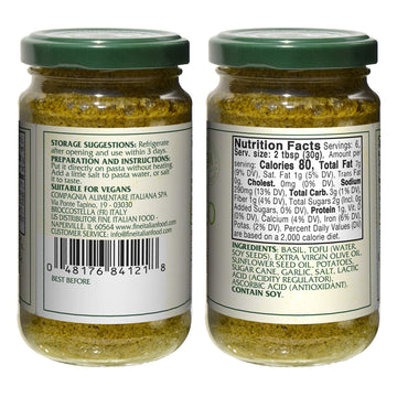 Mantova Vegan Basil Pesto, 6.7Oz (Pack Of 2), Product Of Italy