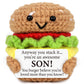 Avboda Mini Birthday Gift For Son From Dad Mom Handmade Crochet Burger For New Dad Son-In-Law Mature-Themed Sons New Father Christmas Basket Idea From Parents To Sons From Mother Father