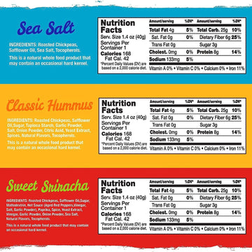 The Good Bean Crunchy Chickpeas - Variety Pack - (10 Pack) 1.4 Oz Packet - Sweet Sriracha, Sea Salt, And Classic Hummus Roasted