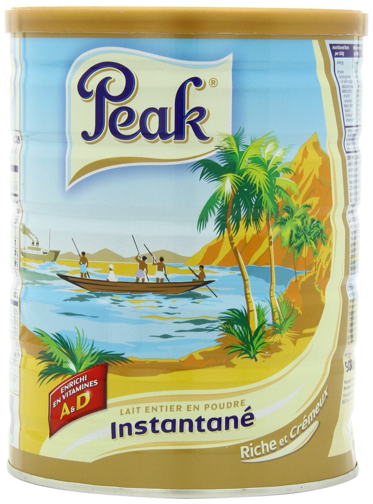Peak Whole Milk Powder, 2 Pound (900G) Can - European Milk From Holland, Rbst Free, Full Rich Flavor, Dissolves Instantly, Long Shelf Life, Premium Full Fat Quality