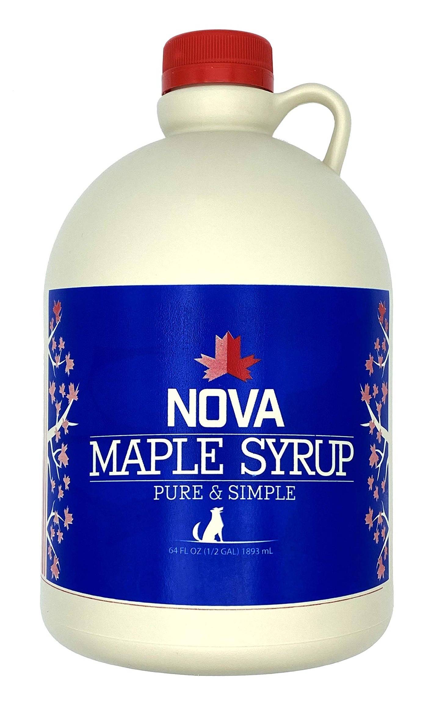 Nova Maple Syrup Pure Grade-A Half Gallon (64 Fl Oz) - Natural Maple Syrup
