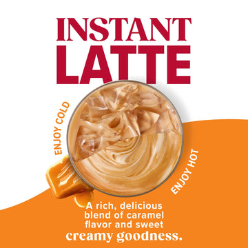 Folgers Buttery Caramel Flavored Instant Latte, 4 Single Serve Packets (Pack Of 8)