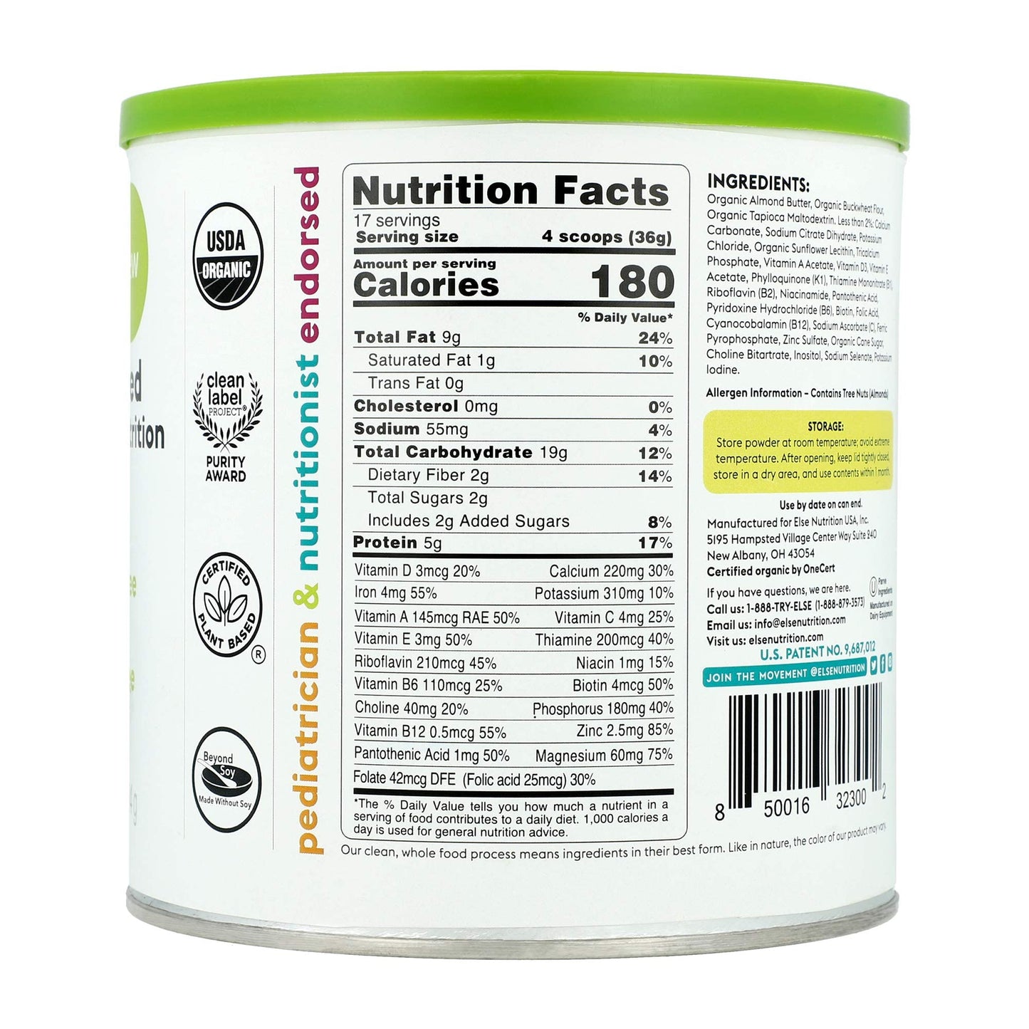 Else Nutrition Toddler Formula 12-36 Mo., Plant Based Toddler Nutritional Drink - Soy & Dairy Free, Lactose Free - Complete Baby Formula (12-36 Mo.), Protein Powder W/ 20+ Vitamins (22Oz, 2-Pack)