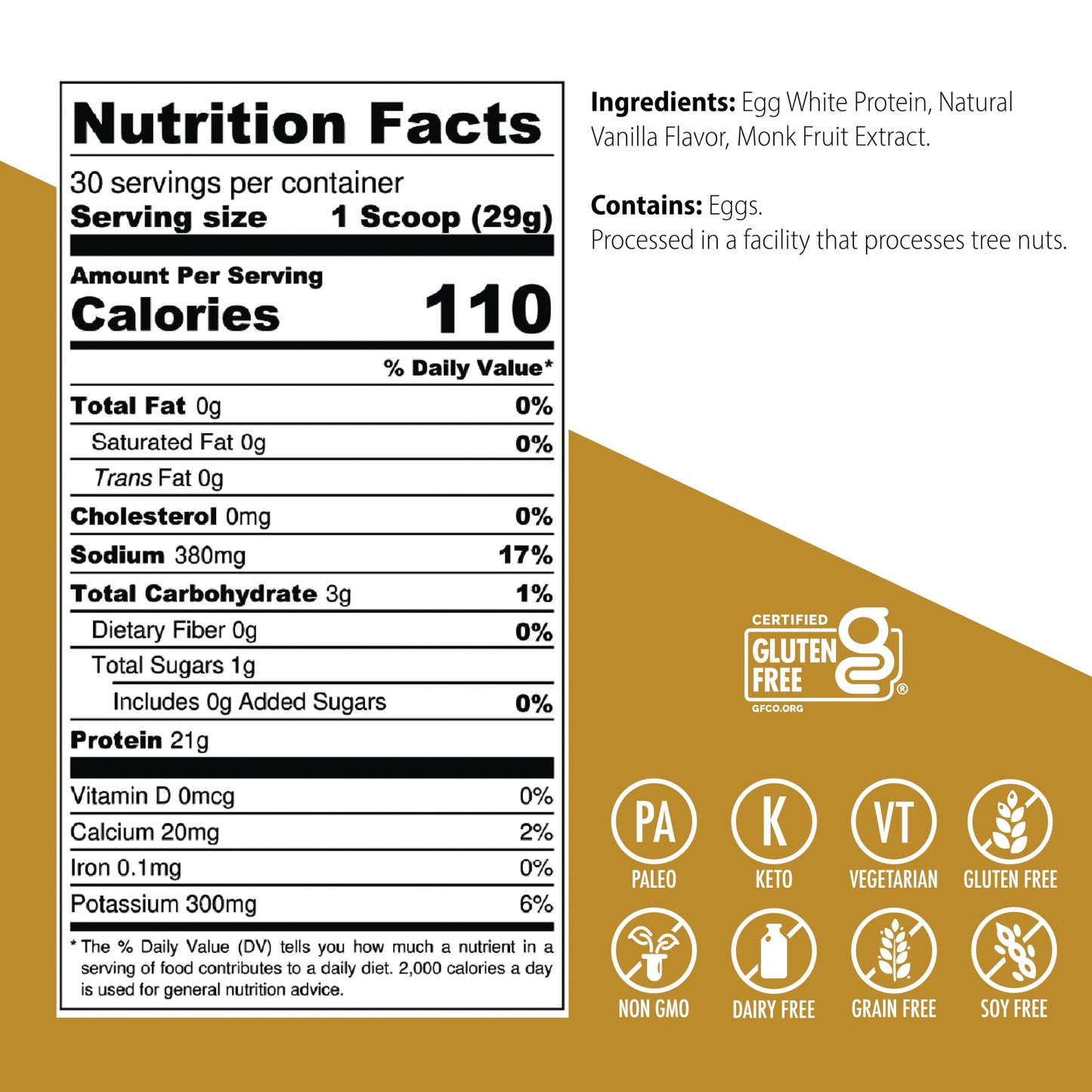 Julian Bakery Paleo Thin Protein Powder | Vanilla | Egg White | 21g Protein | 3 Net Carbs | Soy-Free | 1.92 LBS | 30 Servings