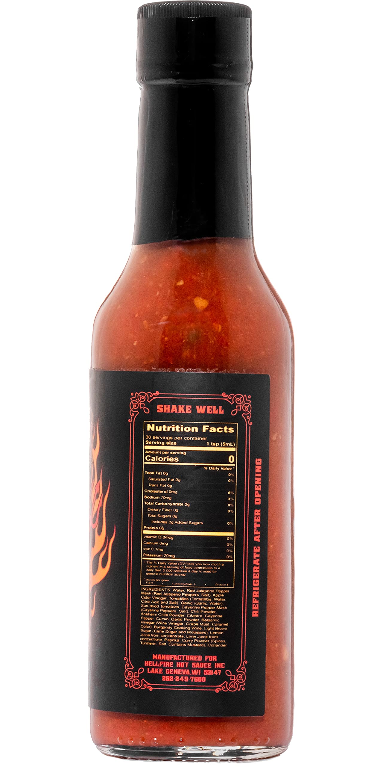 Hellfire Hot Sauce Hellfire Devils Blend Red Jalapeno Hot Sauce, Gourmet Flavor, 5 oz.