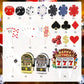Atiloy  card-style Cake Topper Set - 24 Pieces, Mini Toy Slot Machine, Small, Plastic, Red/Black/White