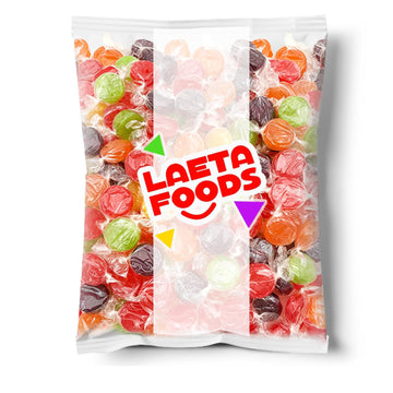 Assorted Fruit Discs | 1 Pound Bag - Approx. 70 Count | Hard Candy Bulk