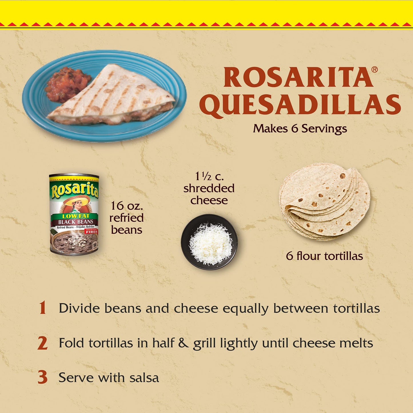 Rosarita Low Fat Refried Black Beans, 16 oz