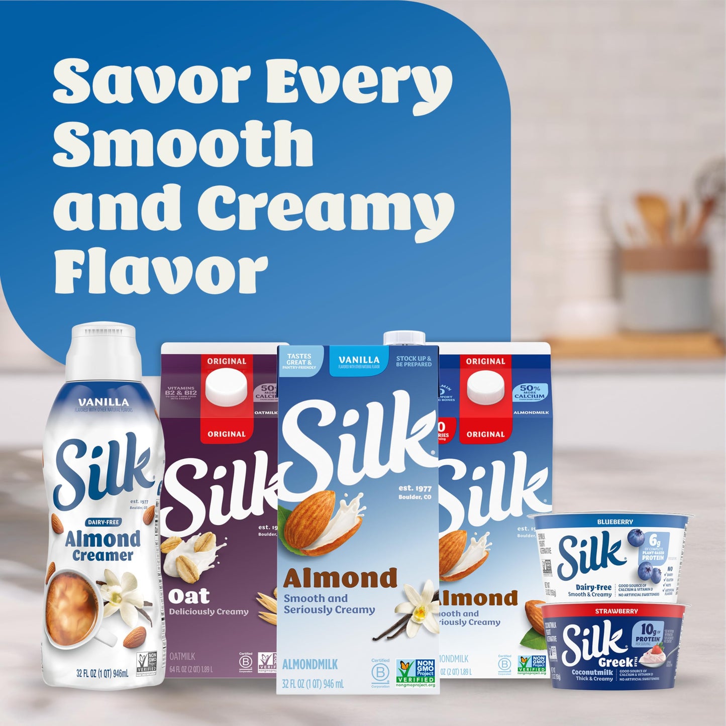 Silk Shelf-Stable Soy Milk Singles  Chocolate  Dairy-Free  Vegan  Non-GMO Project Verified  8 oz.  6 Pack