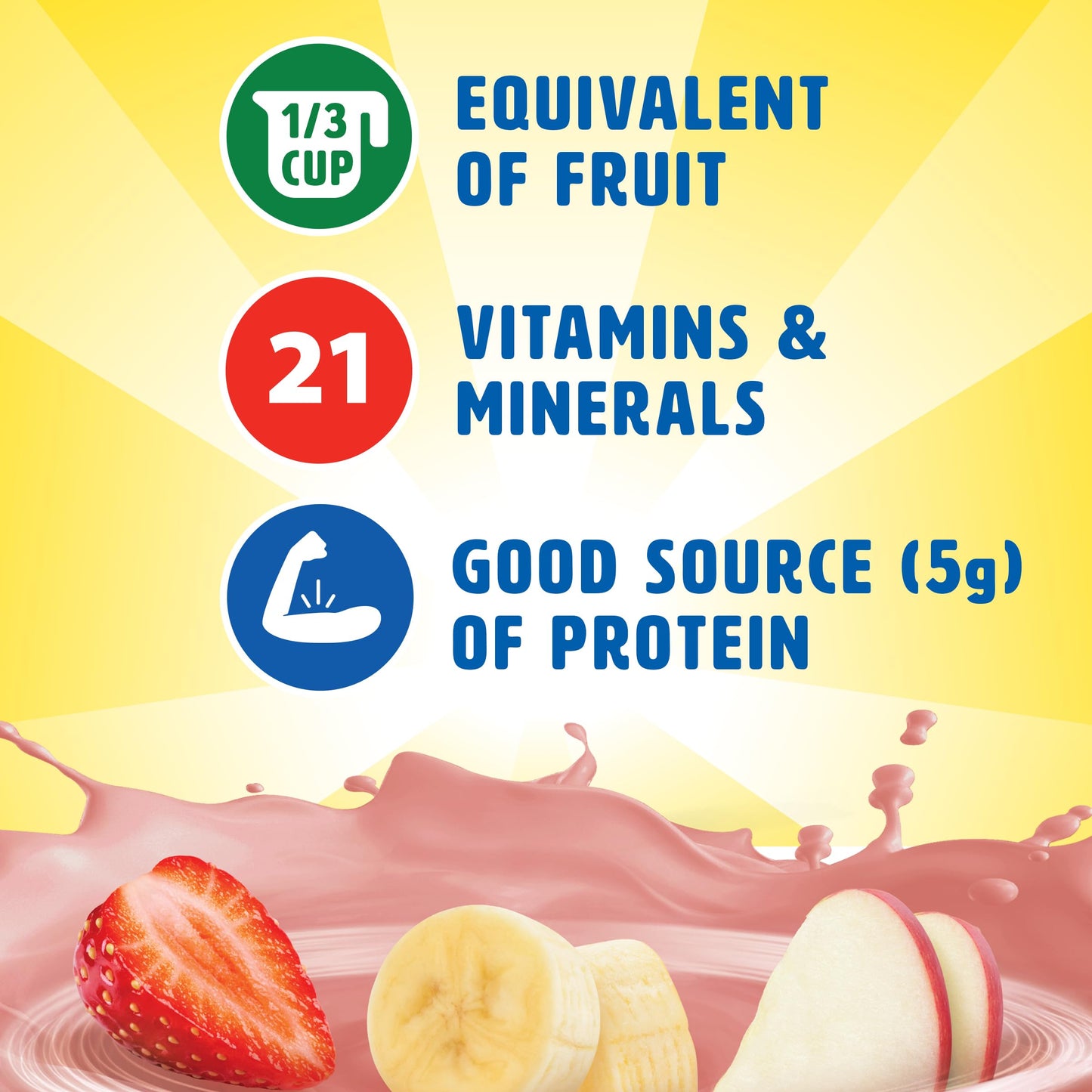 Carnation Breakfast Essentials Fruit and Protein Smoothie, Strawberry Banana, 8 fl oz (Pack of 24)