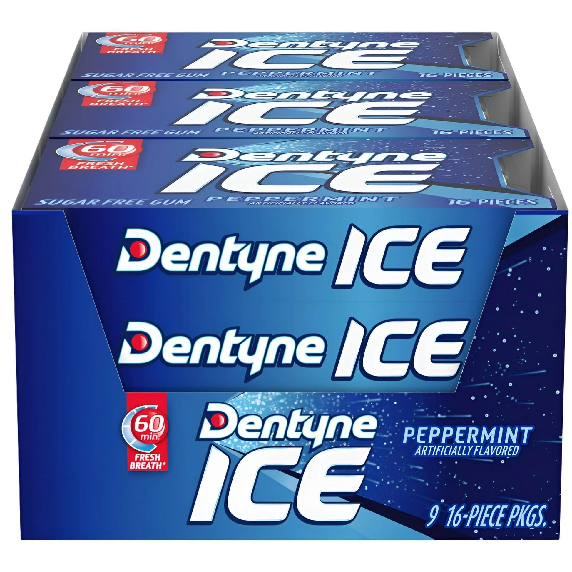 Dentyne Ice Sugar Free Gum - Peppermint 16-Piece Pack (9 Packs)