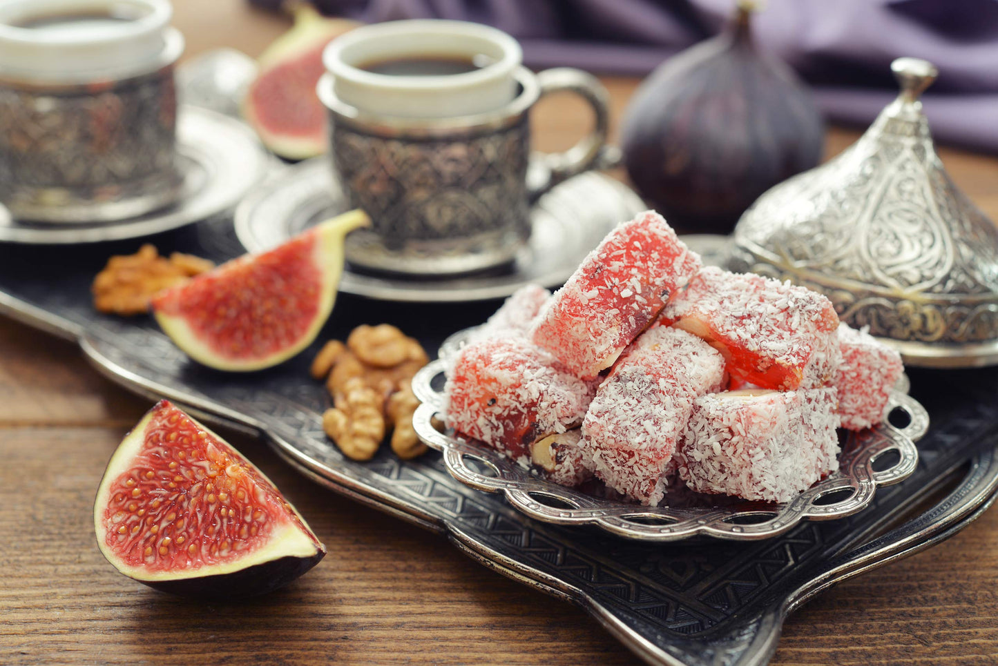 Cerez Pazari Turkish Delight With Mix Of 4 Flavours And Pistachio, Hazelnut And Walnut Assorted Gourmet Lokum (Loukoumi) In Eleg