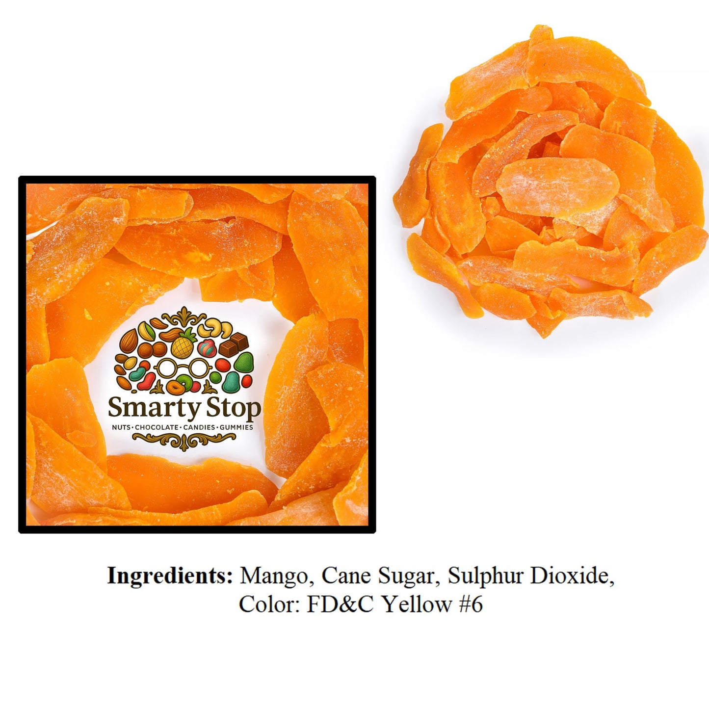 Smarty Stop Dried Mango Slices - Healthy Snack - 2 Pound Pack