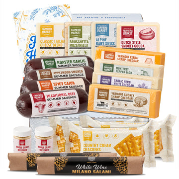 Farmers Market Gift Basket, Gluten Free, Keto, Paleo, Low Sodium, Zero Sugar, Genoa Salami, Christmas Charcuterie Board, Holiday Meat And Cheese Gift Basket, Ultimate Collection