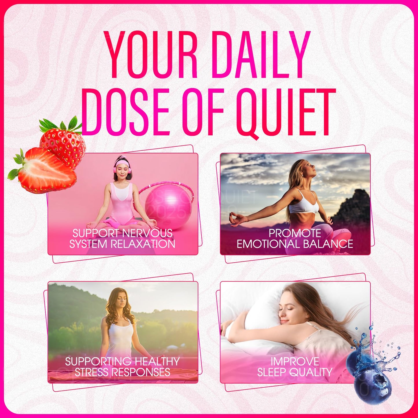 Quiet of Dose Calming Drink Mix - Relaxation & Sleep Support with L-Theanine, Affron Saffron Extract, Magnesium Glycinate & Ashw