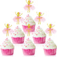 48 Pieces Ballerina Tutu Ballet Dancer Girls Cupcake Toppers Dancing Cake Dessert Muffin Toppers For Wedding Baby Shower Birthda