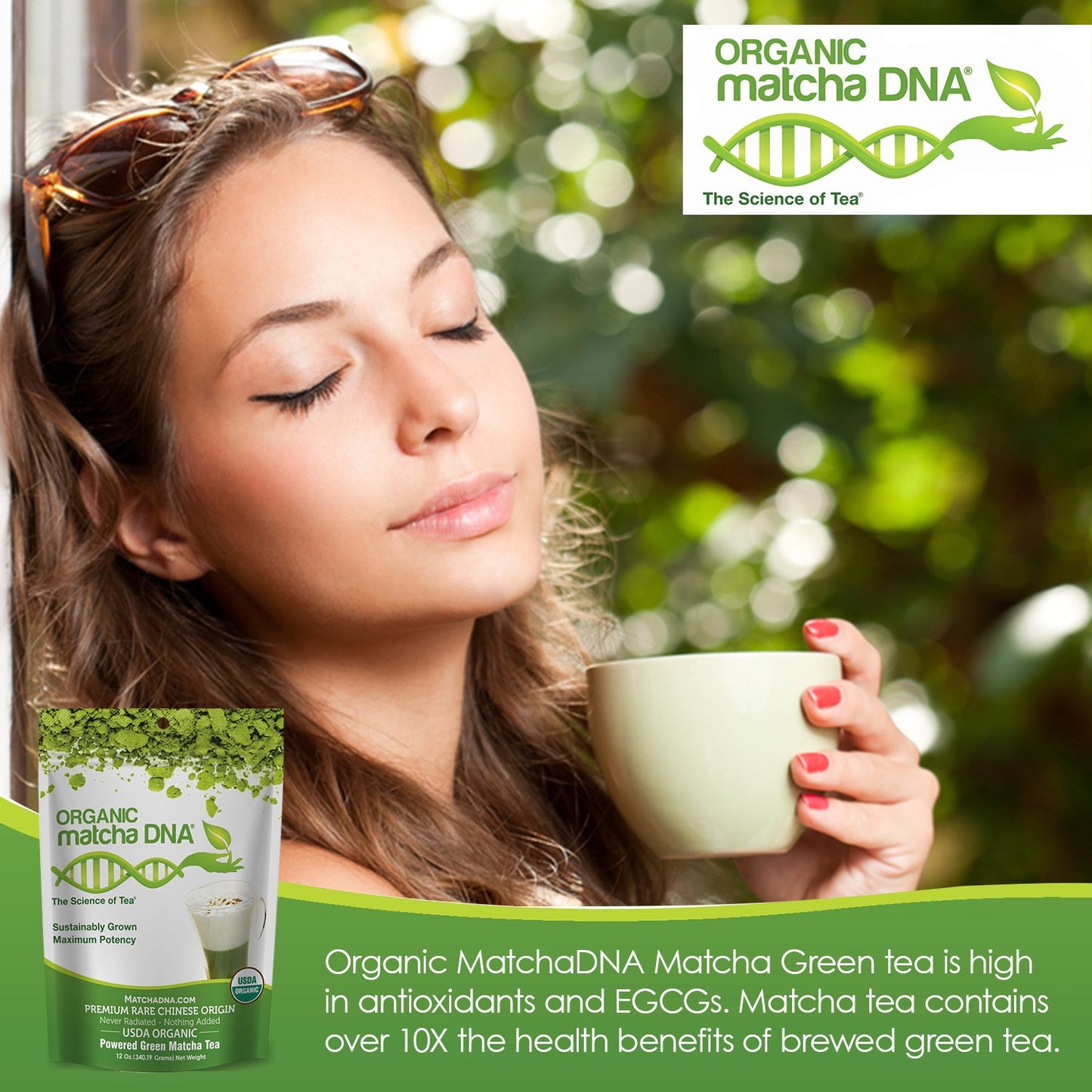 MATCHA DNA Organic Culinary Grade Matcha Green Tea - 12 Ounce Bag, USDA Certified, Pure Matcha, Vibrant Green Color